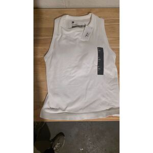 All In Motion Women's Support Tank Top/ Ribbed Built-In Bra/ M/ White